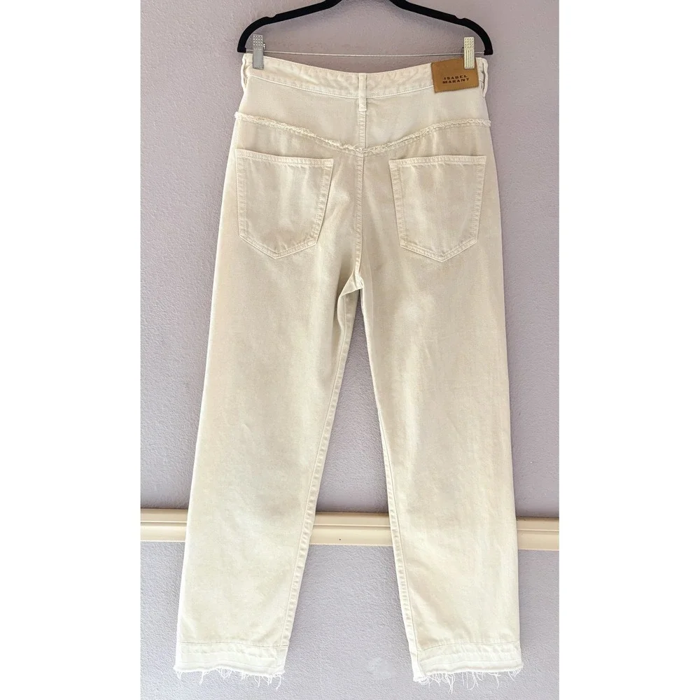 Isabel Marant Noemie Two Tone Denim Jeans High Rise Straight Leg Jeans Size‎ 40